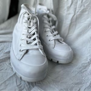 White high top platform chuck
